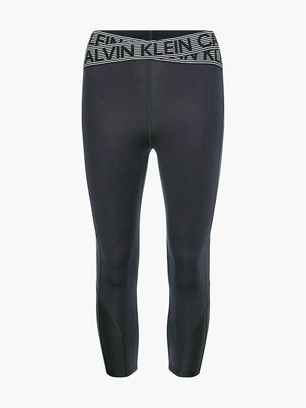 Black Calvin Klein Cropped Gym Women Leggings | PMTA-79502