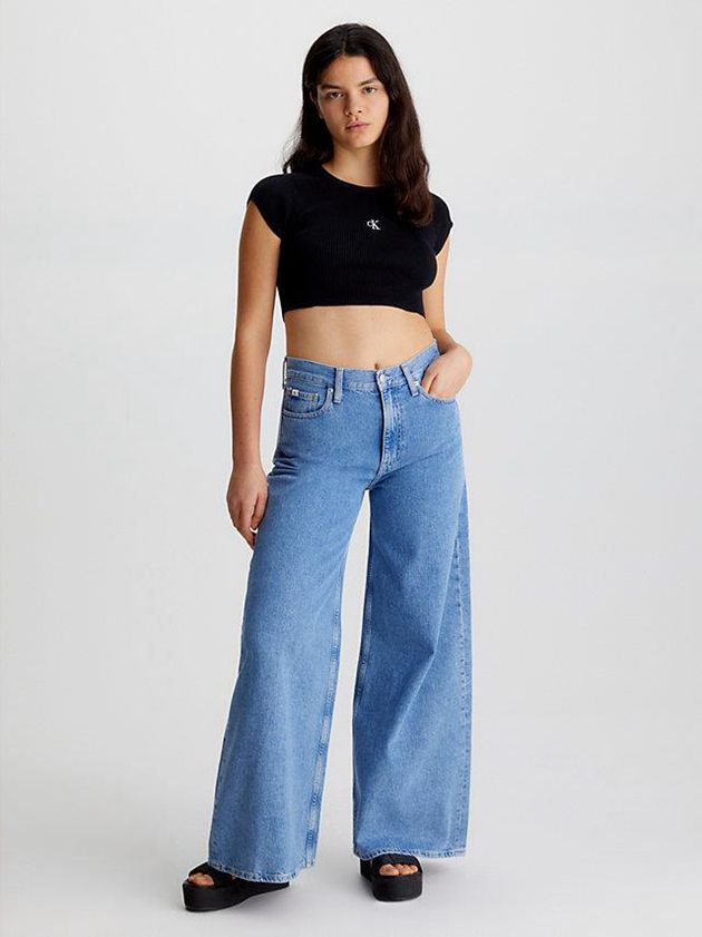 Black Calvin Klein Cropped Open Back Knit Women Top | WHBD-58307