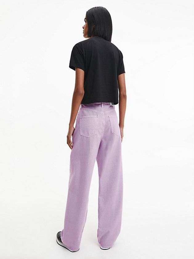 Black Calvin Klein Cropped Organic Cotton Women T-Shirt | VYBJ-25473