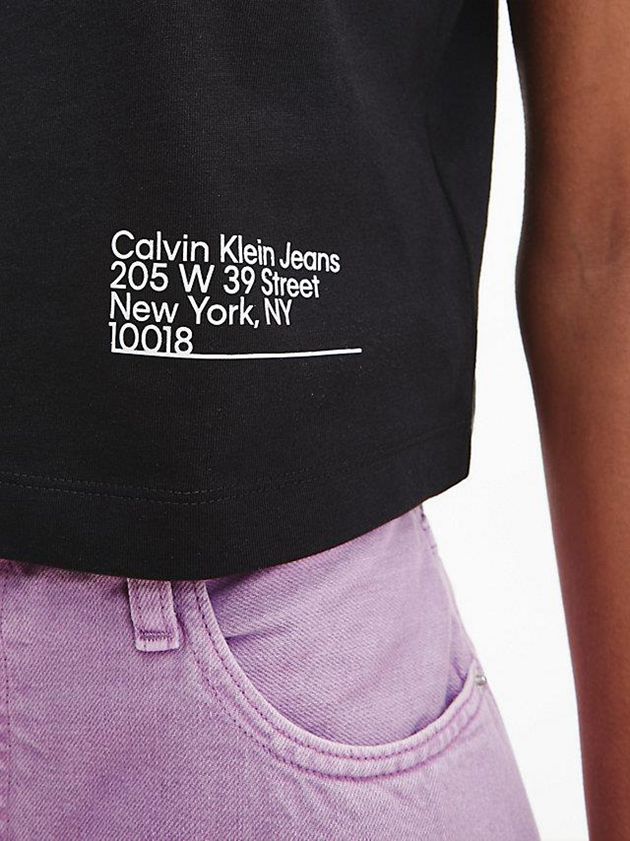 Black Calvin Klein Cropped Organic Cotton Women T-Shirt | VYBJ-25473