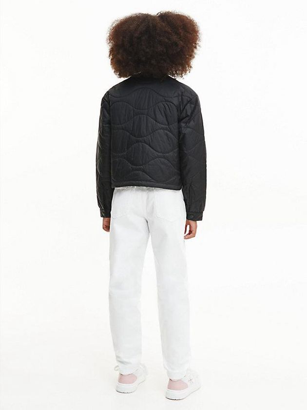 Black Calvin Klein Cropped Quilted Girls's Jacket | KATZ-92803