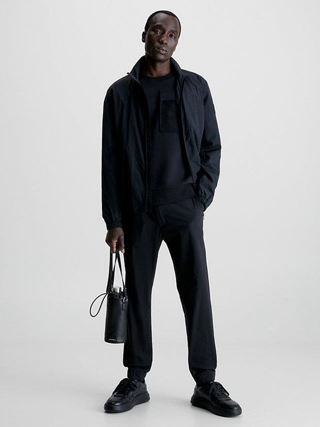 Black Calvin Klein Cropped Tapered Men Pants | JENW-96172