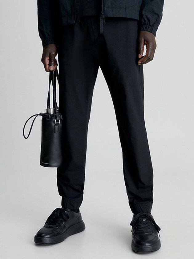 Black Calvin Klein Cropped Tapered Men Pants | JENW-96172