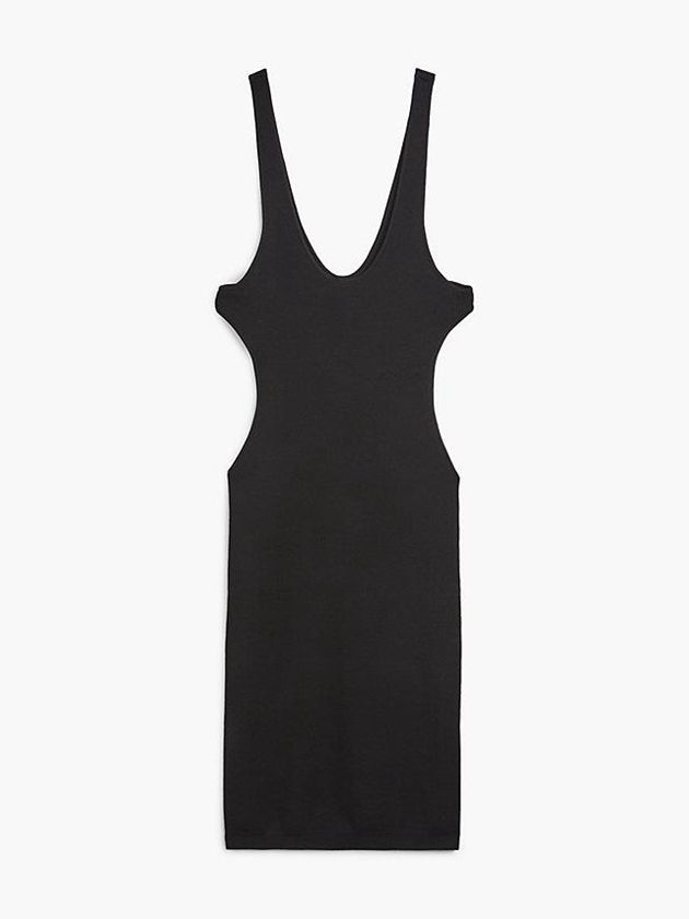 Black Calvin Klein Cut Out Bodycon Tank Women Dress | TVJA-37654