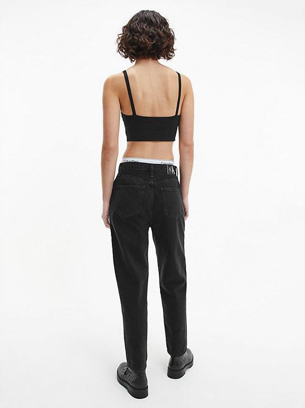 Black Calvin Klein Cut Out Cropped Women Top | RHEL-75910