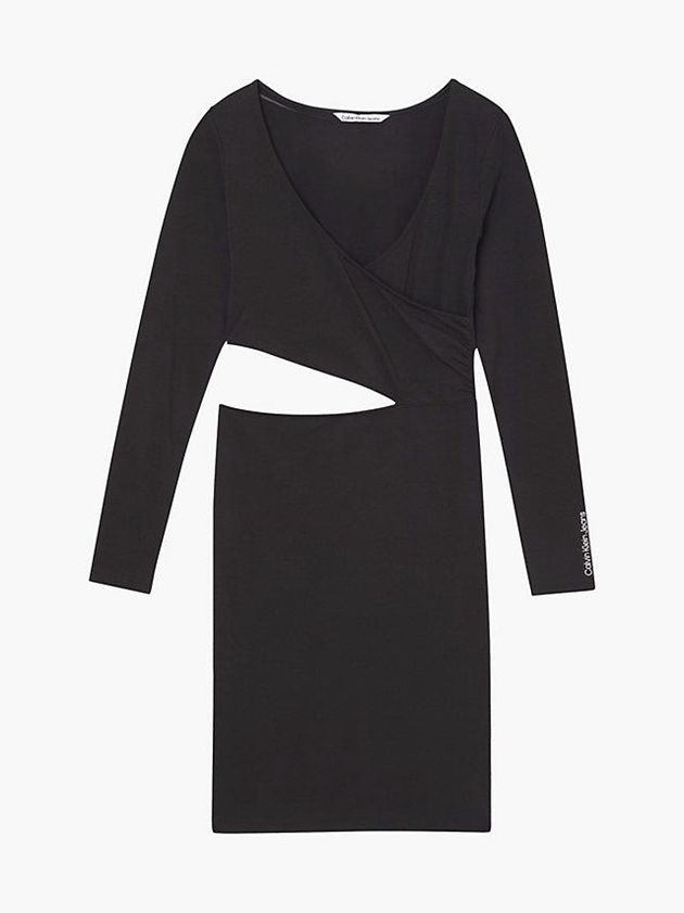 Black Calvin Klein Cut Out Jersey Mini Women Dress | IVFA-93078