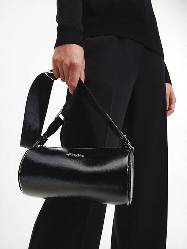Black Calvin Klein Cylinder Crossbody Women Bags | OCIB-72498