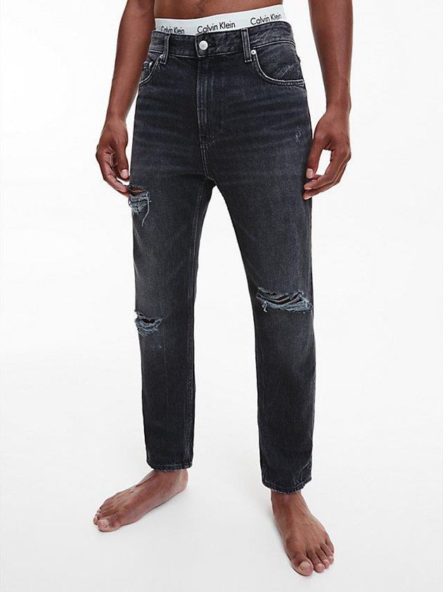 Black Calvin Klein Dad Men Jeans | GVHM-09645
