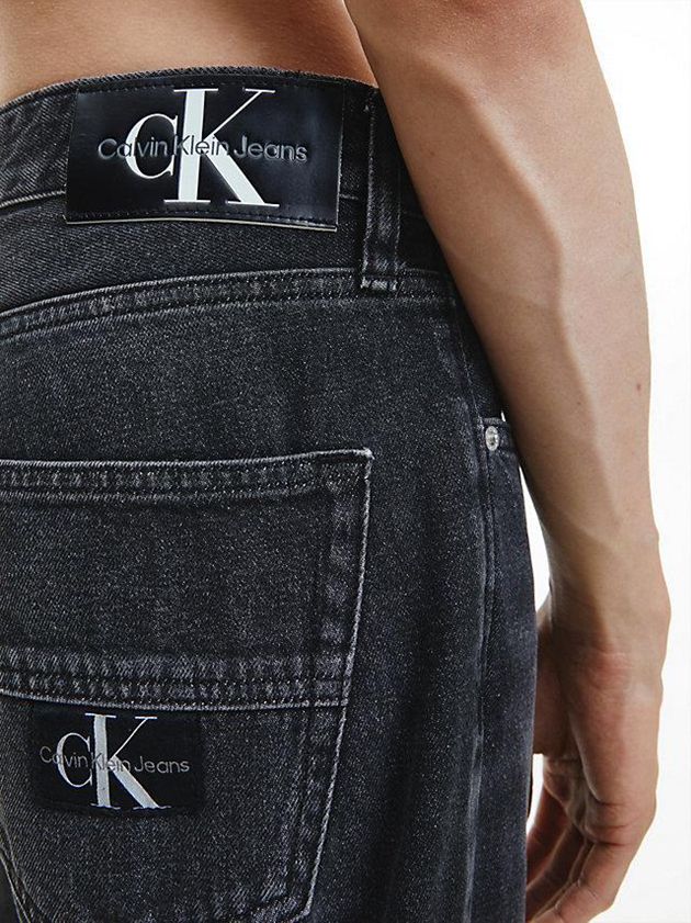 Black Calvin Klein Dad Men Jeans | VXMC-13658