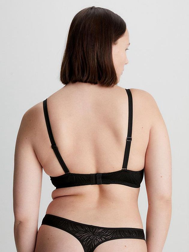 Black Calvin Klein Demi - Sheer Marquisette Women Bra | INPH-56941