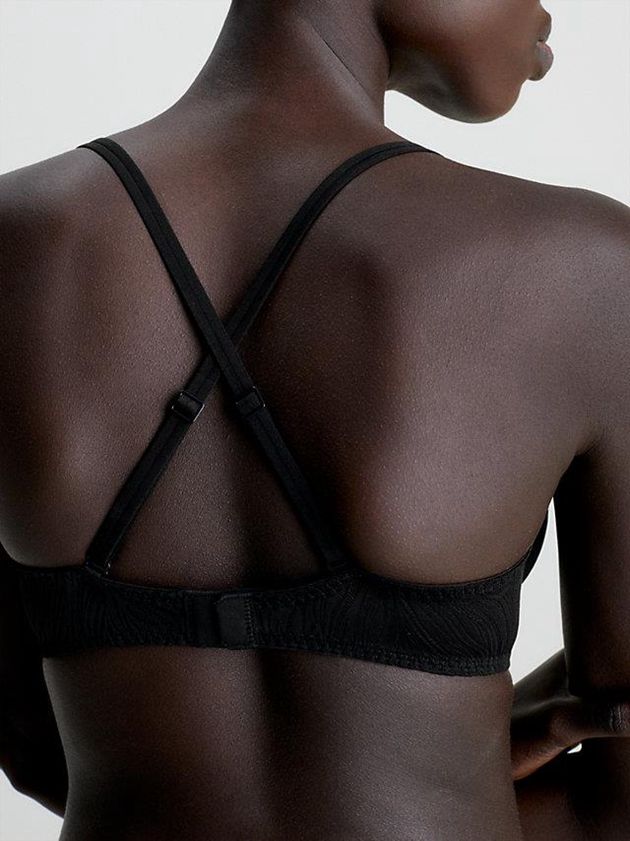 Black Calvin Klein Demi - Sheer Marquisette Women Bra | INPH-56941