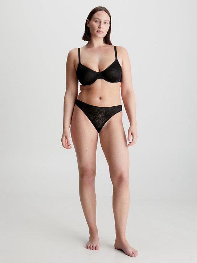 Black Calvin Klein Demi - Sheer Marquisette Women Bra | INPH-56941