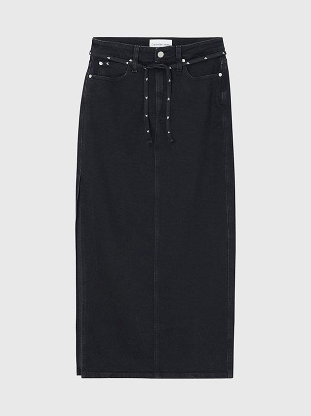 Black Calvin Klein Denim Maxi Women Skirt | EVBA-52709