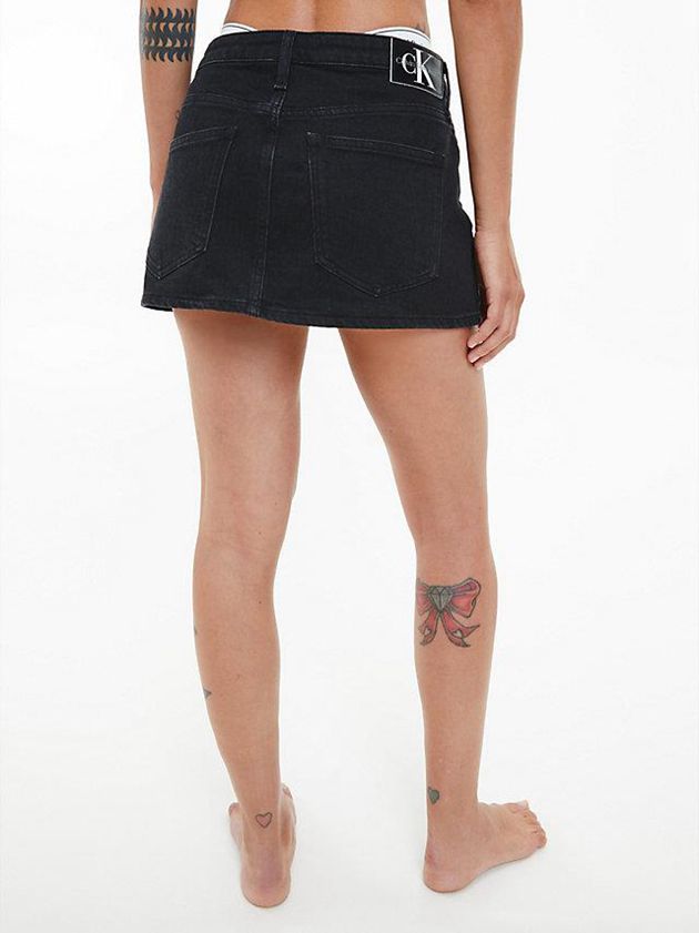 Black Calvin Klein Denim Micro Mini Women Skirt | TEQZ-72346