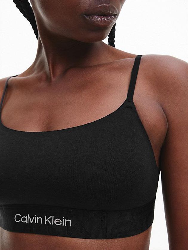 Black Calvin Klein Embossed Icon Women Bra | XOGI-32810