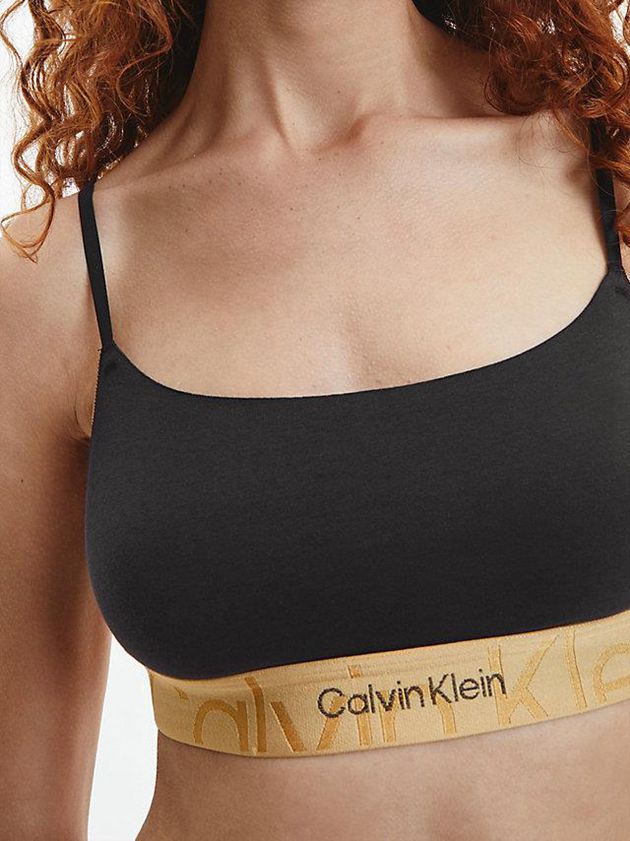 Black Calvin Klein Embossed Icon Women Bra | ECWB-04589