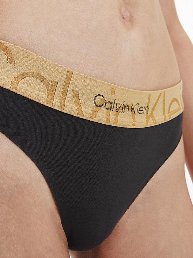 Black Calvin Klein Embossed Icon Women Thong | FVWY-02986