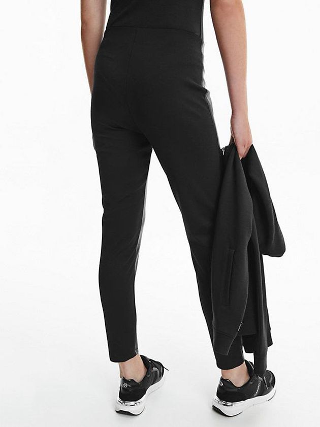 Black Calvin Klein Faux Leather Women Leggings | RJPS-04719