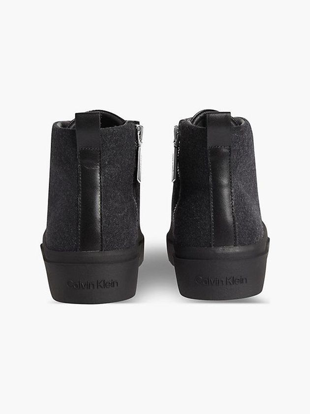 Black Calvin Klein Felt High-Top Women Sneakers | DEPK-90861