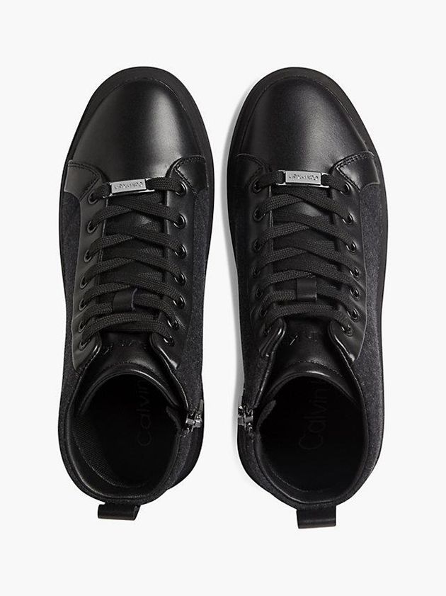 Black Calvin Klein Felt High-Top Women Sneakers | DEPK-90861