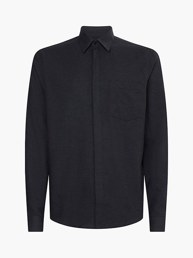 Black Calvin Klein Flannel Men Shirts | CRFD-84106
