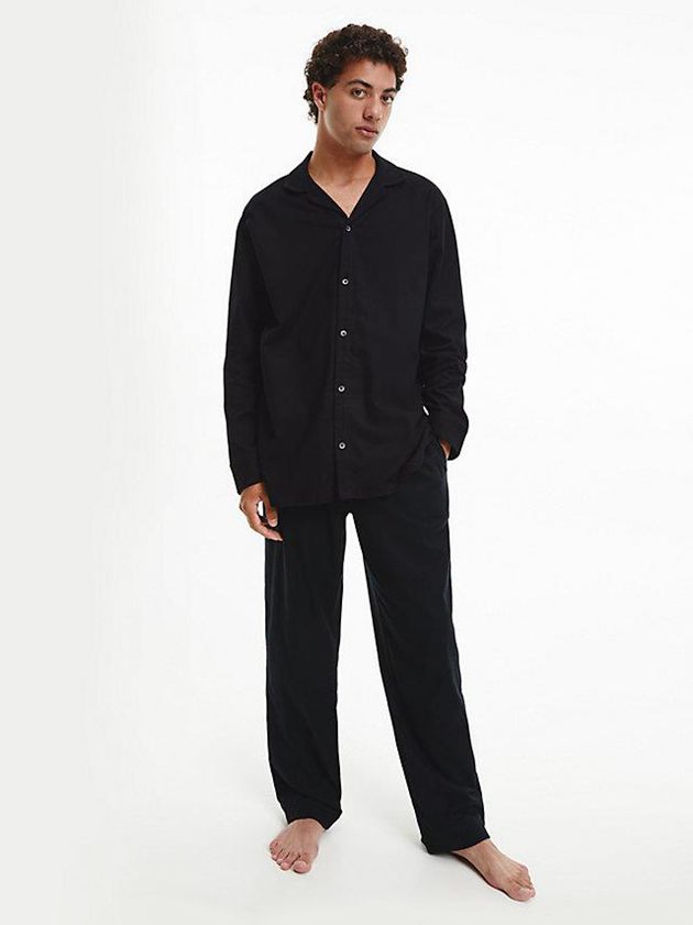 Black Calvin Klein Flannel Pyjama Men Pants | PCOU-69350