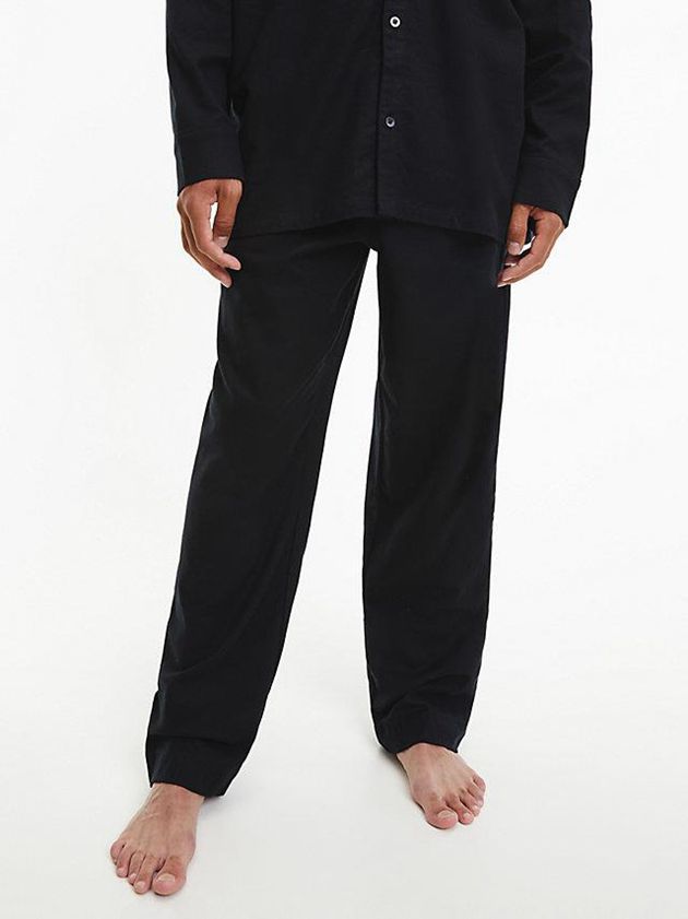 Black Calvin Klein Flannel Pyjama Men Pants | PCOU-69350