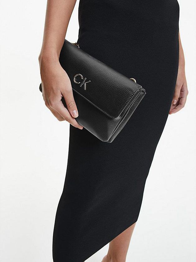 Black Calvin Klein Flat Crossbody Women Bags | DWRZ-26501