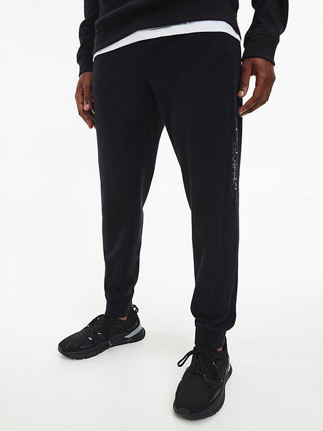Black Calvin Klein Fleece Men Joggers | CQFH-72856
