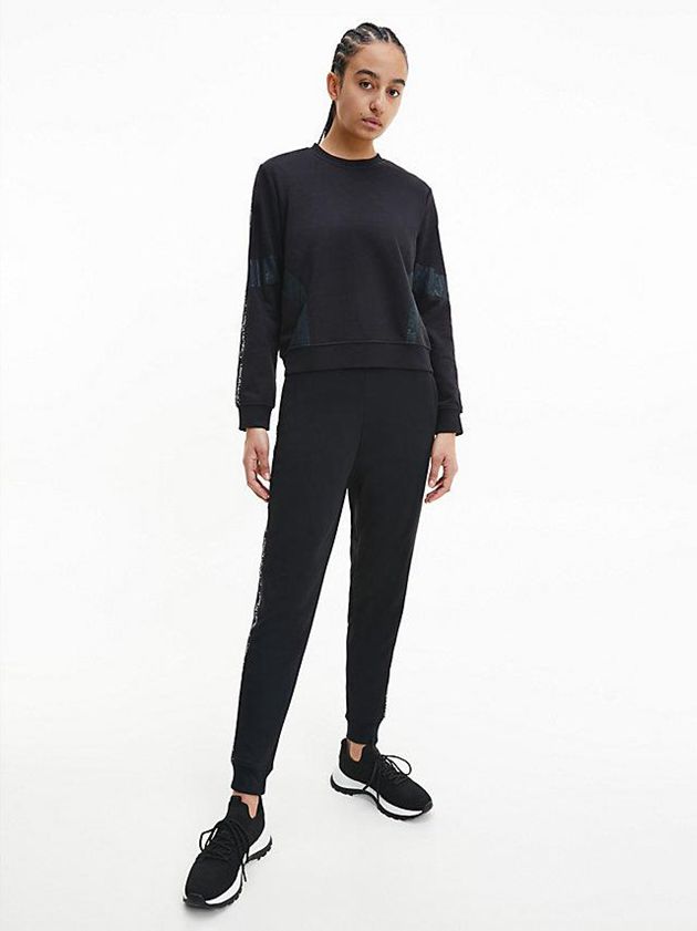 Black Calvin Klein Fleece Women Joggers | YXVA-01925