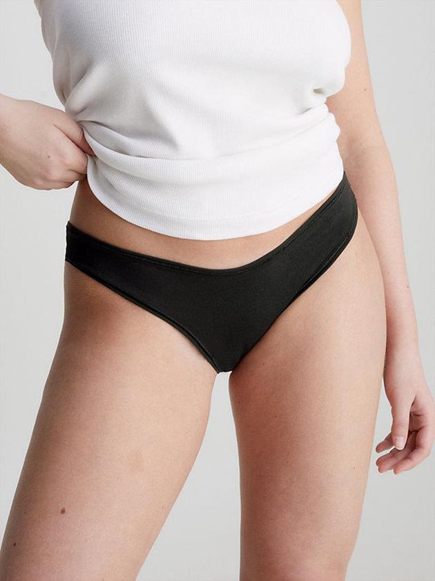 Black Calvin Klein Flex Fit Women Thong | GEVW-15082