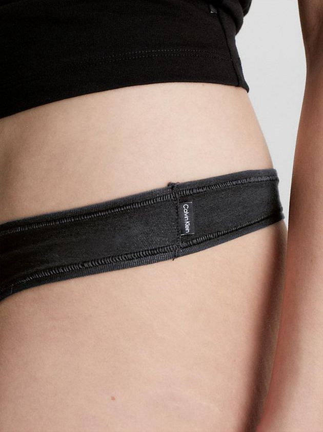 Black Calvin Klein Flex Fit Women Thong | GEVW-15082