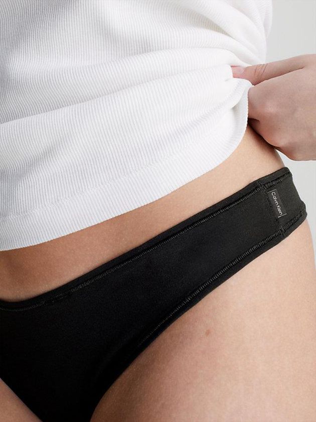 Black Calvin Klein Flex Fit Women Thong | GEVW-15082