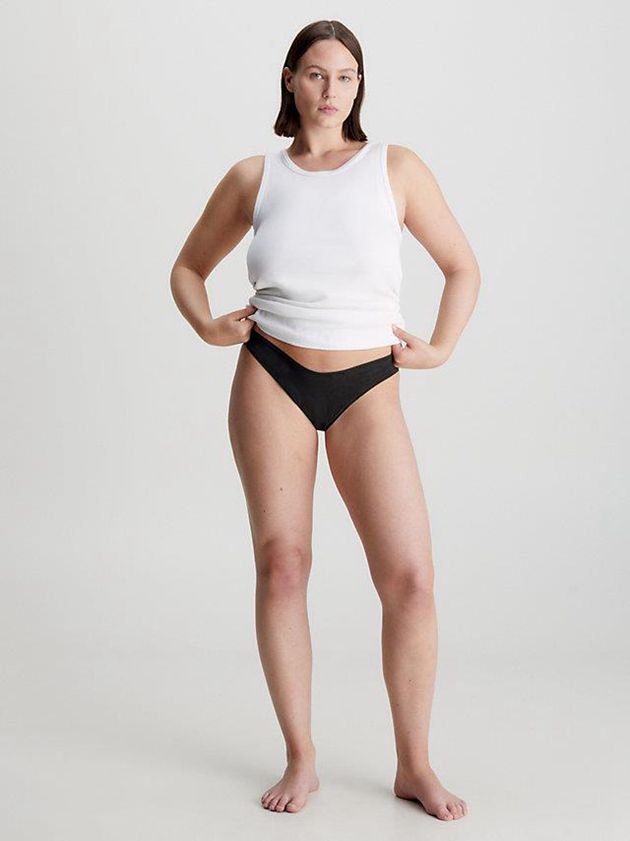 Black Calvin Klein Flex Fit Women Thong | GEVW-15082