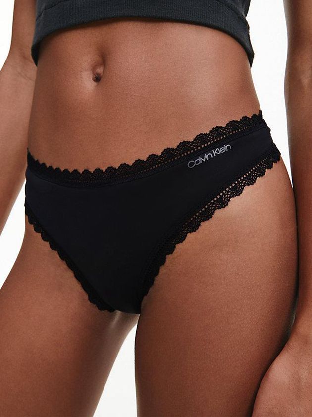 Black Calvin Klein Flirty Women Thong | RKLY-96045