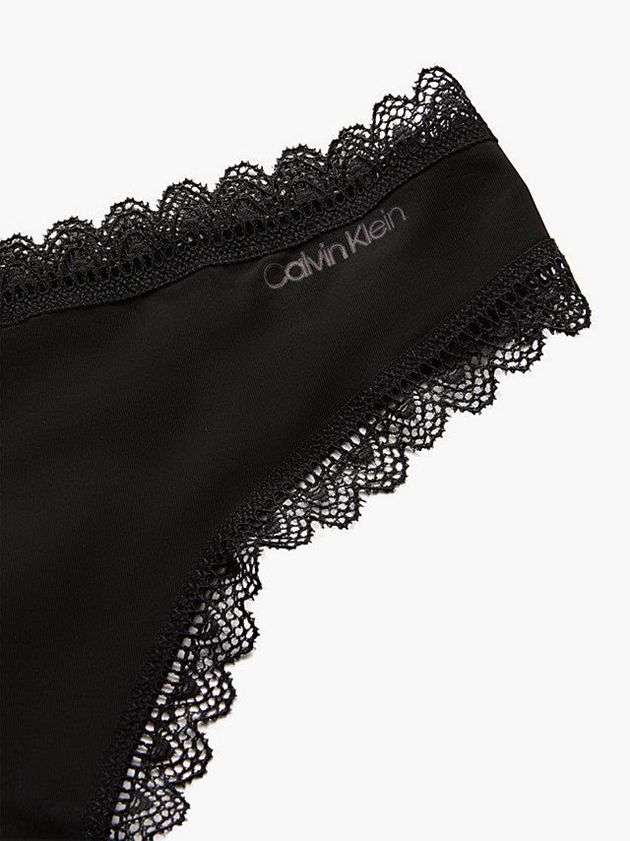 Black Calvin Klein Flirty Women Thong | RKLY-96045