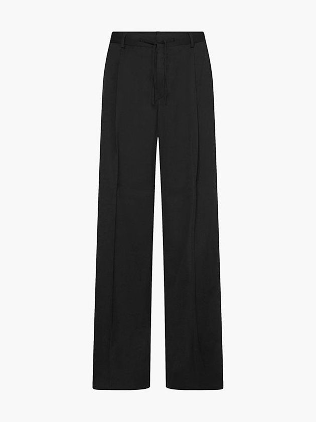 Black Calvin Klein Gabardine Wide Leg Men Pants | CZGT-53678