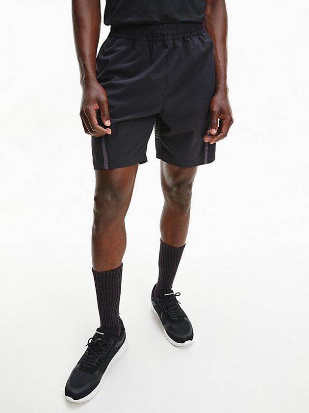 Black Calvin Klein Gym Men Shorts | RUBH-96134