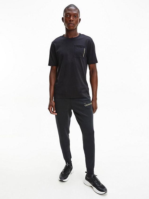 Black Calvin Klein Gym Men T-Shirt | GMDX-07615