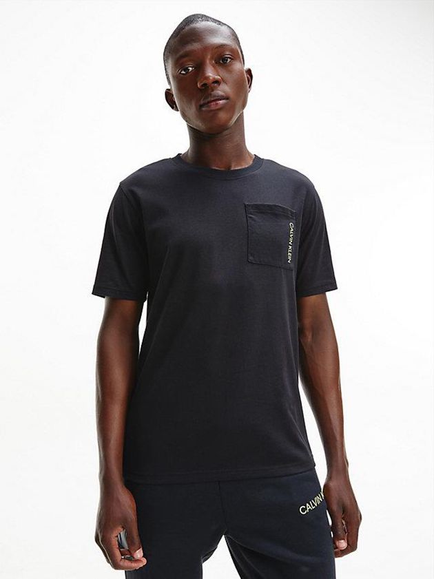 Black Calvin Klein Gym Men T-Shirt | GMDX-07615