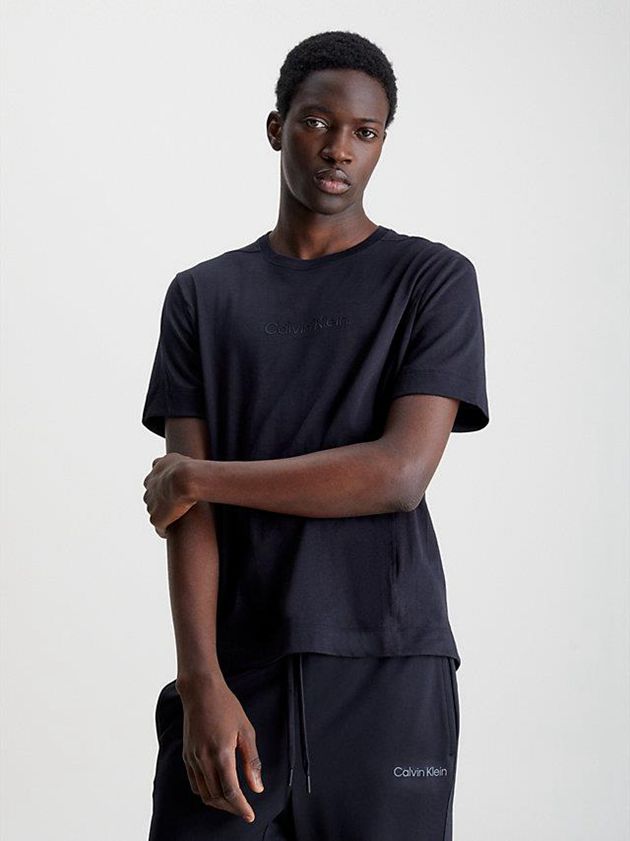 Black Calvin Klein Gym Men T-Shirt | IFBZ-29637