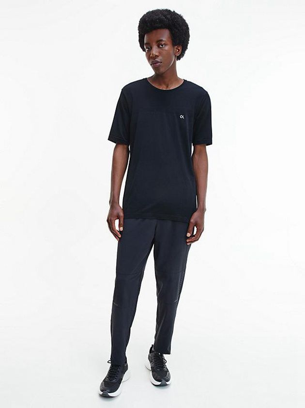 Black Calvin Klein Gym Men T-Shirt | KIRT-07582