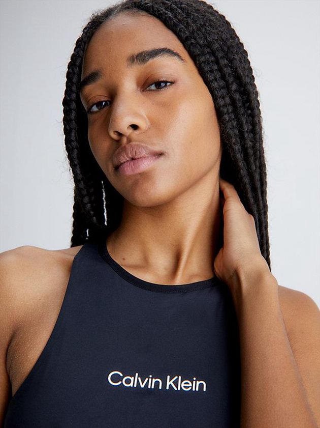 Black Calvin Klein Gym Tank Women Top | XCRQ-65409