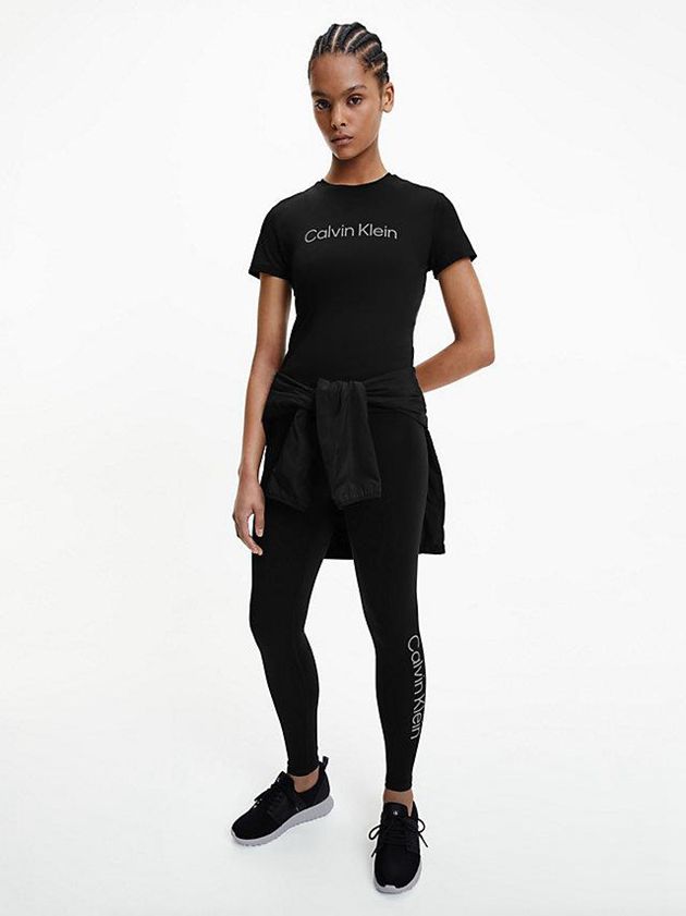 Black Calvin Klein Gym Women T-Shirt | GKMA-31842