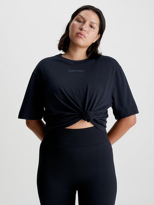 Black Calvin Klein Gym Women T-Shirt | MNUD-31526