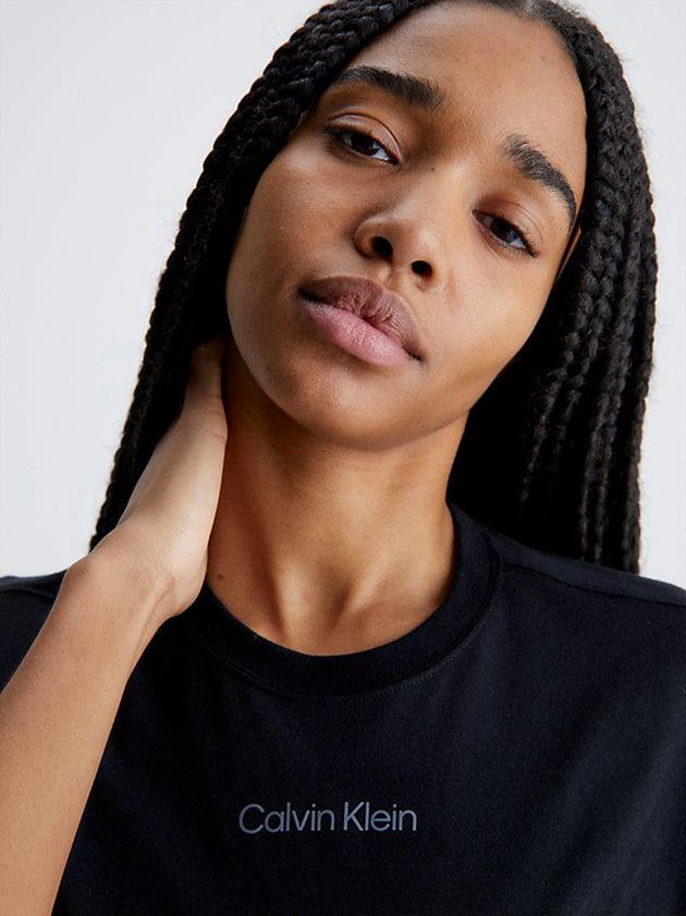 Black Calvin Klein Gym Women T-Shirt | MNUD-31526