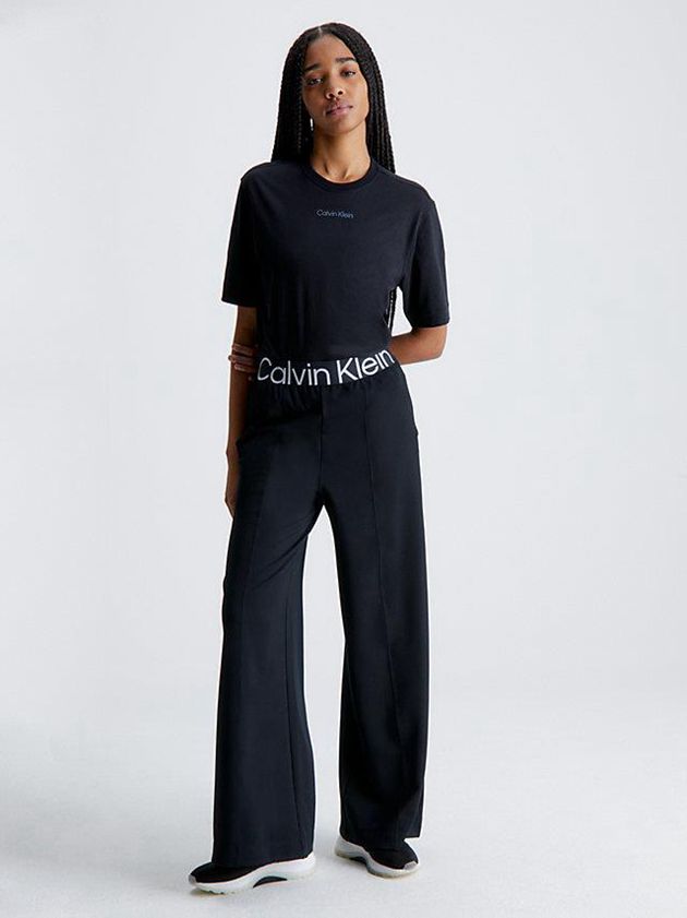 Black Calvin Klein Gym Women T-Shirt | MNUD-31526