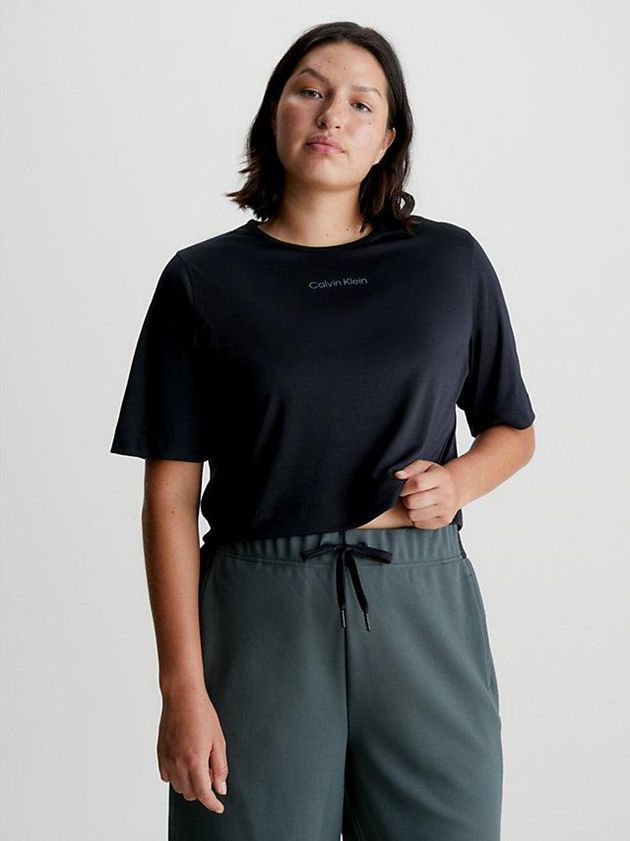 Black Calvin Klein Gym Women T-Shirt | POJV-98135