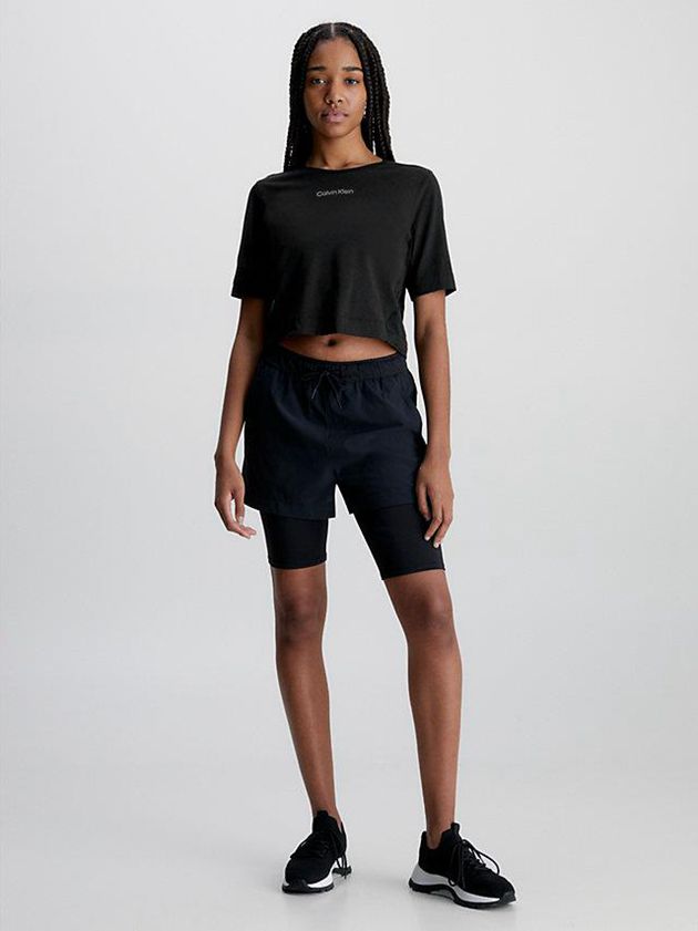 Black Calvin Klein Gym Women T-Shirt | POJV-98135