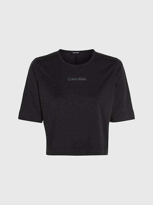 Black Calvin Klein Gym Women T-Shirt | POJV-98135
